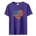 thumbnail image 4 of Birdeem T-Shirt pour Femmes d'Été Décontracté Ample Imprimé Fête de l'Indépendance à Col Rond à Manches Courtes, 4 of 5