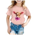 thumbnail image 4 of MIASHUI T-Shirt Drôle pour Enfants Filles Garçons Pâques Manches Courtes Col Rond Tee, Rose Clair, 8-9 Ans, 4 of 4