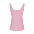 thumbnail image 4 of VEKDONE Women's Plus Size Tank Tops Ribbed Knit Workout Tanks Summer Sleeveless Scoop Neck Tunics Tops Solid Color Basic Slim Fit Camisole Pink Large, 4 of 6