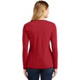 thumbnail image 3 of Port & Company ®  Ladies Long Sleeve Fan Favorite V-Neck Tee. Lpc450vls L Team Cardinal, 3 of 4