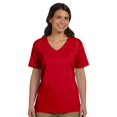 thumbnail image 1 of Hn Lad Comfrt T-Shirt à Col en V Doux (Rouge Foncé) (S), 1 of 4