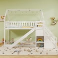 thumbnail image 4 of Gymax Lit Superposé Simple sur Simple avec Glissade et Compartiments de Rangement d'Escalier pour Enfants et Ados Blanc, 4 of 10
