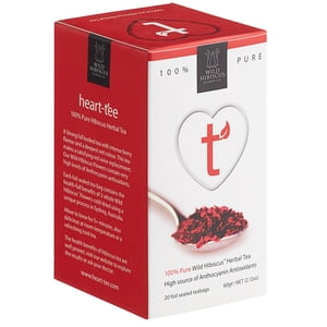 Wild Hibiscus Heart-Tee Hibiscus Sac à thé à base de plantes - 20/Box
