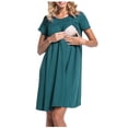 thumbnail image 1 of Bwiyojiz Tailles P-TTG Robe de Maternité Vêtements d'Accouchement pour Femmes Enceintes Manches Courtes Allaitement Ouvert Jupes pour Femmes Robes à Col Rond, 1 of 3