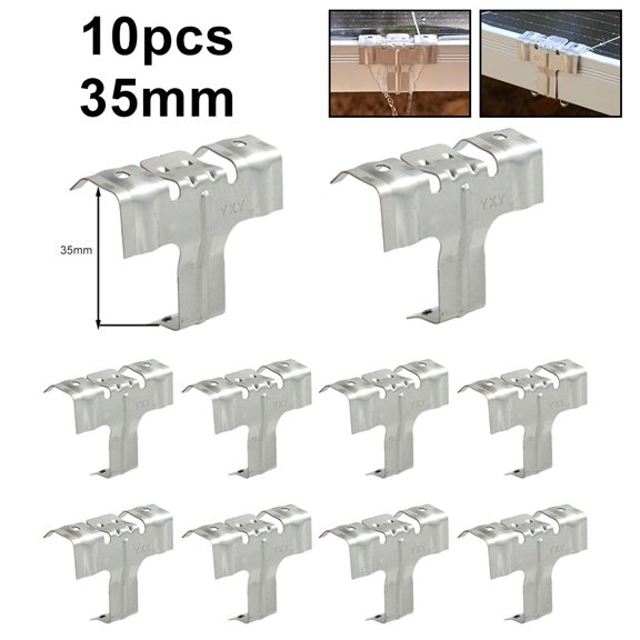 10pcs Solar Panel Water Guide Clips Stainless Steel Photovoltaic Panel Quick Drainage Diversion Clip 30mm 33mm 35mm 40mm