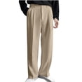 thumbnail image 2 of Weiqiqre Work Pants for Men Suit Pants Personality Design Solid Color Straight Premium Casual Pants Simple Trousers, 2 of 5