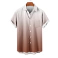 thumbnail image 2 of Pisexur Shirts for Man T Hommes Mode Décontractée Col Rabattu Impression Dégradée Chemise à Manches Courtes Marron,S Chemises de Golf Hommes & Chemises Hommes, 2 of 5