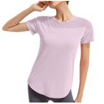 thumbnail image 3 of asjyhkr T-Shirts pour Femmes Yoga Col Rond Manches Courtes Hauts d'Été Actifs Entraînement Gym Athlétique Course Légers Doux T-Shirts, 3 of 4