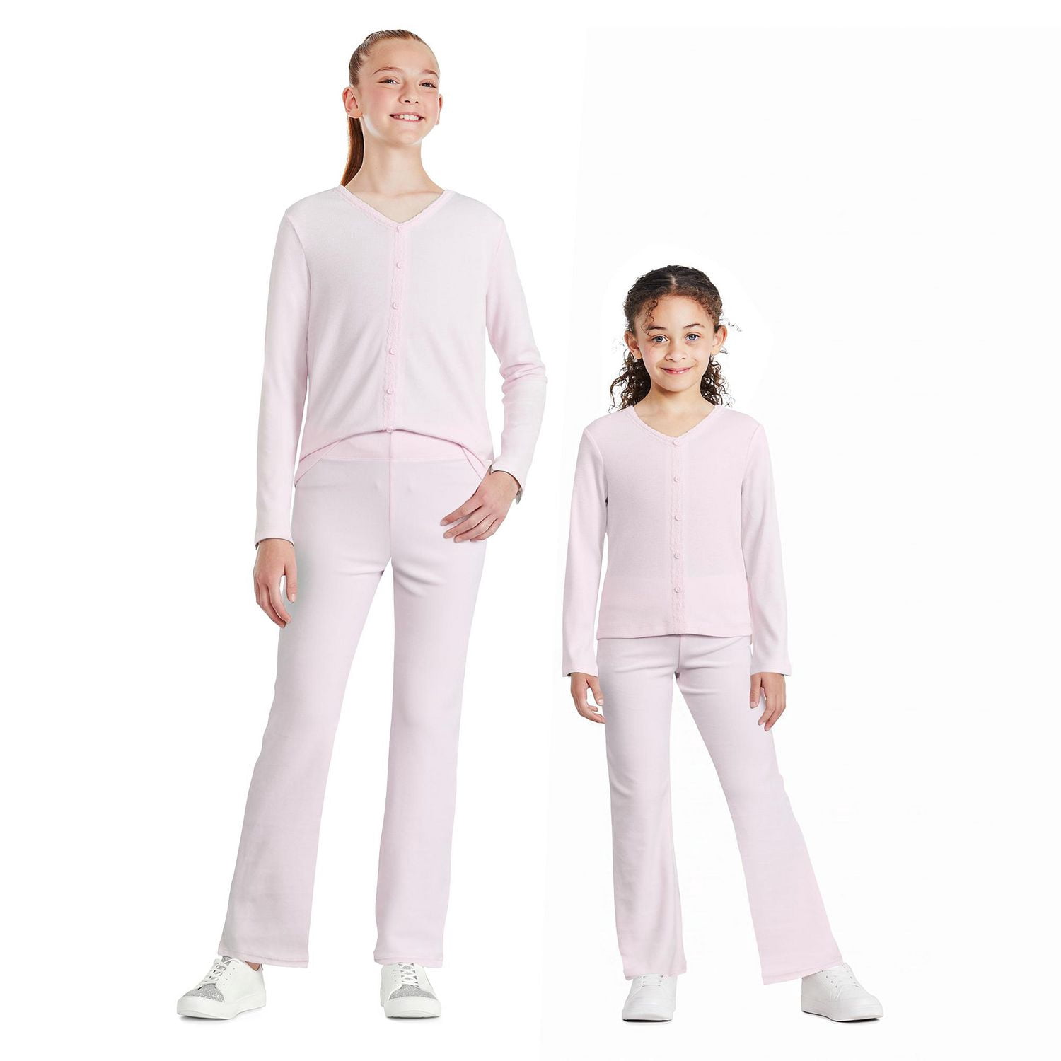George Girls' Lace Trim Rib Top