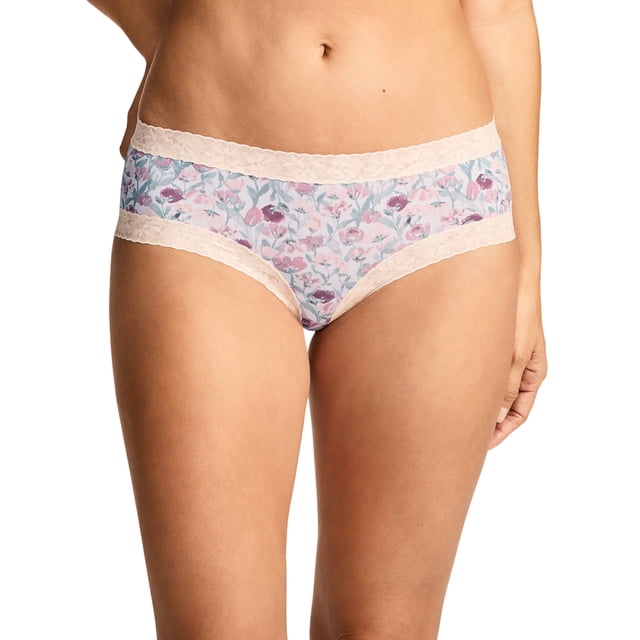 Jockey Culotte Hipster en Microfibre à Dentelle Extensible Douce pour Femmes