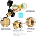 thumbnail image 3 of Universal Propane Tank Adapter with Gauge Converts QCC1/Type 1 Propane Tank Gauge Level Indicator for RV Campe, Cylinder, 3 of 7