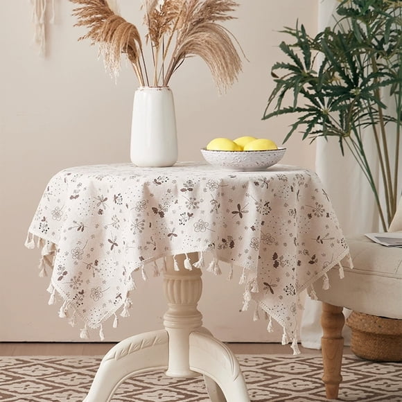Amzcrzy Décorations pour la Maison, Déco Maison et Petite Nappe en Lin à Motif Floral, Isolation Thermique, Nappe pour la Maison, Table Basse, Sensation d'Environnement, Nappe de Décoration, Nappe en Polyester et Coton