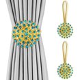 thumbnail image 1 of Attaches de Rideaux en Cristal, 2 Pack Attaches de Rideaux Style Étoile Clips Diamant avec Corde Extensible pour Décoration Maison Bureau, 1 of 7