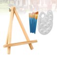 thumbnail image 2 of 1 Set 13pcs Small Tabletop Wood Display Artist A-Frame Easel Photo Frame Bracket Photo Painting Triangle Easel with Paint Brush and, 2 of 8