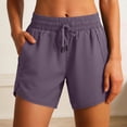 thumbnail image 4 of cfhntfmh Women's Running Shorts with Zip Pockets Athletic Shorts Quick Dry Lightweight Workout Drawstring Gym Shorts, 4 of 6