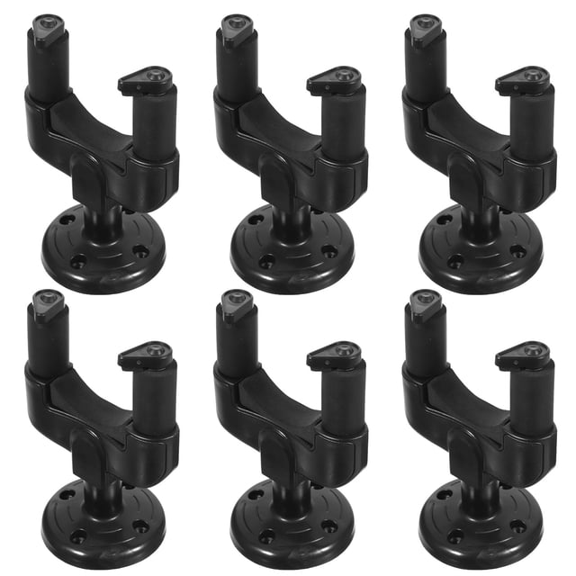 6PCS/Set Detachable Wall Mounted Guitar Hangers Auto Locking Grip with Base(Black)