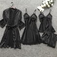 thumbnail image 2 of Lingerie Robe en Soie Dentelle pour Femmes Babydoll Vêtements de Nuit Ensemble de Pyjamas, 2 of 5