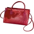 thumbnail image 2 of Sac Messager à une Épaule Monochrome pour Femmes, Décoration Texturée, Seau Carré, Sacs à Main, Rouge, 18.0cm*7.5cm*15.0cm, 2 of 4