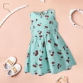 thumbnail image 2 of WEIYLL Robes d'Été Filles Tendance 2025 Lin Cerise Imprimé Sans Manches Gilet Vert Robe Vêtements 5-6 Ans, 2 of 5