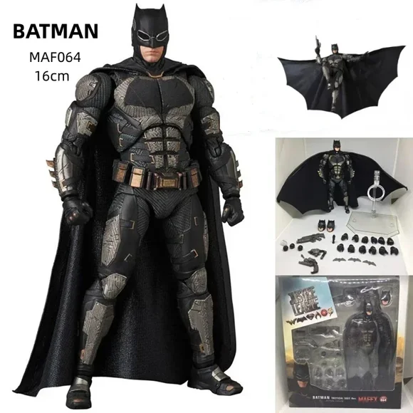 RWJDXD MAFEX 056 BATMAN La Ligue des Justiciers BATMAN Figurine Articulée 16 cm Modèle Poupée Jouets Modèle Trousse de Garage