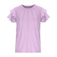 thumbnail image 4 of RXIRUCGD 2025 Vêtements d'Été pour Enfants Nouveaux T-Shirts d'Été pour Enfants Manches Raglan Manches Courtes T-Shirt Graphique Col Rond T-Shirt Filles Haut Décontracté, 4 of 5