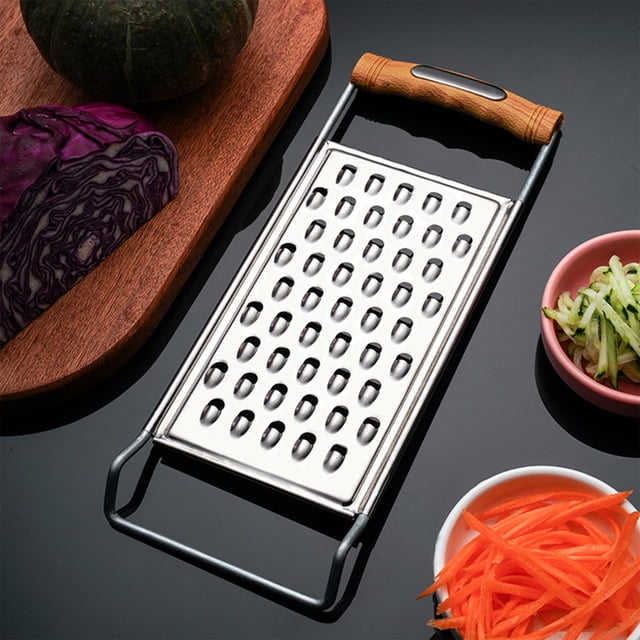 Stainless Steel Grater Multi Functional, Xinsrenus Foldable Double Sided Cheese Grater for Potatoes Kitchen Tool, Silver