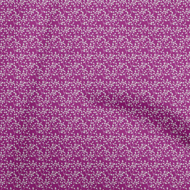 oneOone Rayon Fuschia Pink Fabric Leaf Sewing Craft Projects Fabric Prints By Yard 56 Inch Wide