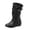 Black, variant on LOVZFMLL Boots for Women Mid Calf Chelsea Boots Round Toe Slip Resistant Flat Heel Height Increase Casual Fall Winter Shoes