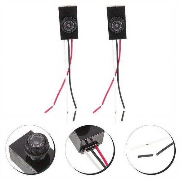 MesaSe 2 Pcs 120V Lumière Câblée Extérieure Post-Lumière avec Capteur de Lumière Photocellule Capteur de Lumière du Crépuscule à l'Aube pour Lumière Extérieure (Noir)(Style Aléatoire)