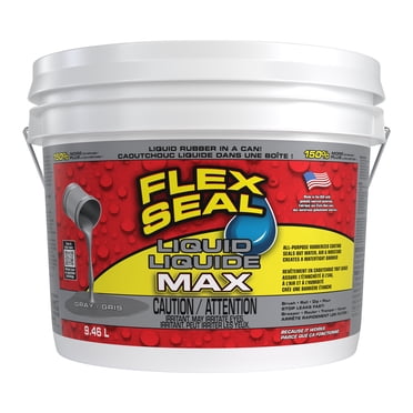 Flex Seal Liquid MAX, Rubber Sealant Coating, Gray, 2.5-gal