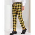thumbnail image 2 of INSPIRE CHIC Pantalon à Carreaux pour Homme, Léger, Coupe Régulière, devant Plat, 34, Jaune Marine, 2 of 6