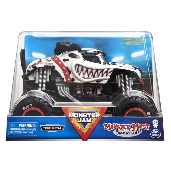Monster Jam, Monster truck Monster Mutt Dalmatian officiel, véhicule en métal moulé à collectionner, échelle 1:24