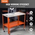 thumbnail image 2 of VEVOR Table de Soudage 36 Pouces x 18 Pouces, Table d'Établi de Soudage en Acier Capacité de Charge 1200 Lb sur Roulettes, Banc de Travail Portable à 2 Niveaux avec Roulettes de Freinage, 4 Fentes pour Outils, Trous de Fixation de 5/8 Po, 2 of 9