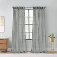 thumbnail image 1 of Loft Living Peoria Sheer Dual Header Single Curtain Panel 52 x 63 in Grey, 1 of 6