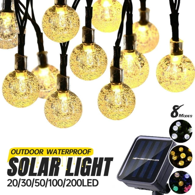 20/30/50/100/200 LED Solar Light Outdoor Waterproof Solar String Lights Garden LED Bubbles Crystal Ball Globe Fairy Light Christmas