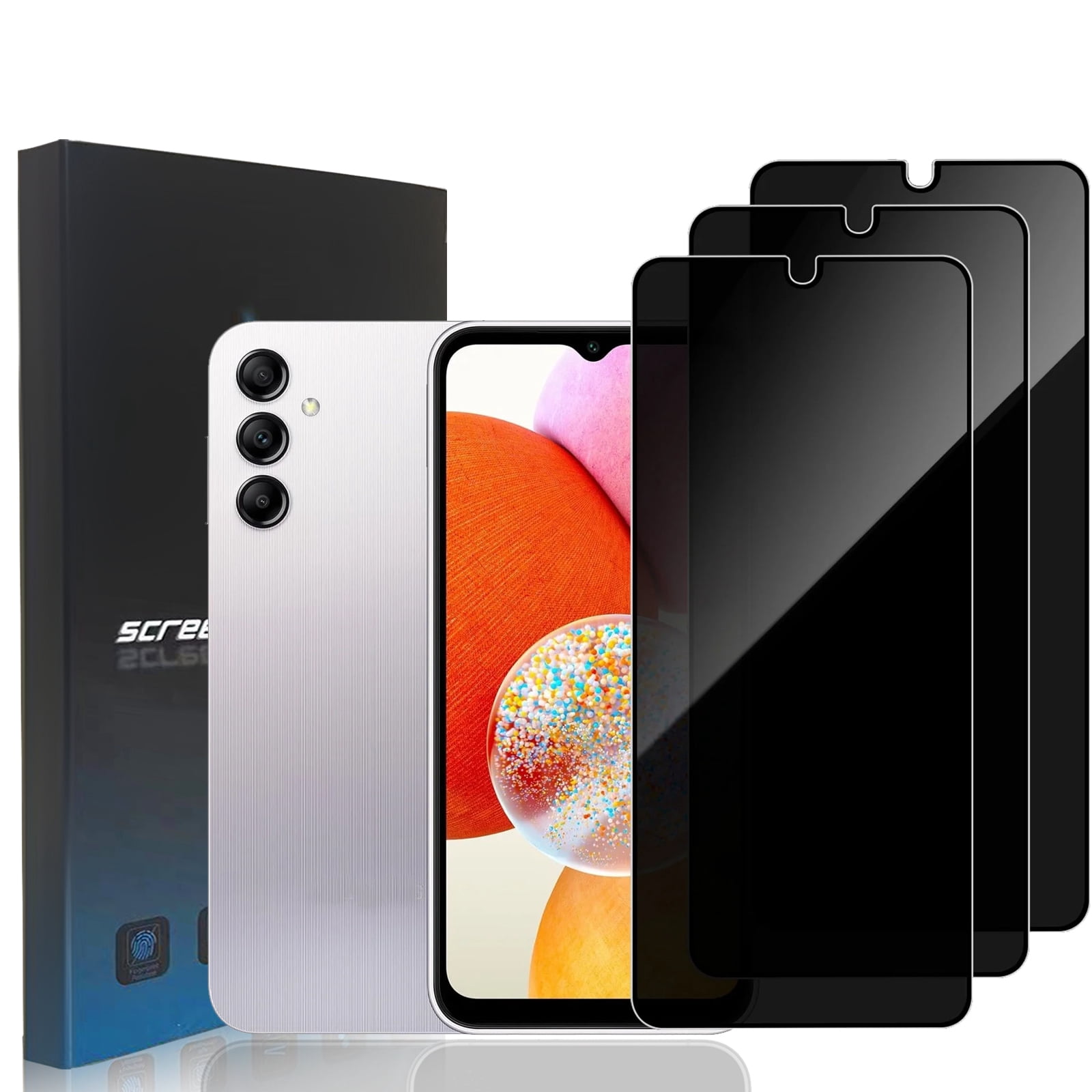 Zonyee [3 Pack] Privacy Screen Protector Compatible for Samsung Galaxy A14 5G/4G 6.6-inch, Anti-Spy Tempered Glass Film, Scratch Resistant, Easy Install, Bubble-Free