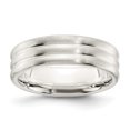 thumbnail image 1 of 925 Sterling Silver 6mm Brushed Fancy Size 9.5 Band Ring, 1 of 4
