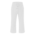 thumbnail image 4 of DPTALR Womens Casual Solid Color Elastic Loose Pants Straight Wide Leg Trousers With Pocket, 4 of 5