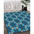 thumbnail image 3 of Ahgly Tapis d'Intérieur Lavable en Machine Carré Transitionnel Turquoise Foncé Vert, 7 Pieds Carré, 3 of 7