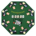 thumbnail image 1 of Costway 48" Poker Table Top - 8 Player Foldable Texas Holdem Poker Table Topper Green, 1 of 10