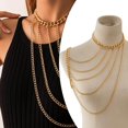 thumbnail image 4 of thinsony Body Chain Multi layers One Shoulder Jewellery Tassels Necklaces Golden A, 4 of 9
