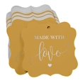 thumbnail image 3 of Inkdotpot Made With Love Wedding Bottle Tag Real Silver Foil Favor Bracket Shape Hang Tags Pack Of 100, 3 of 7