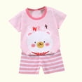 thumbnail image 4 of EGNMCR Ensembles de Blouses et Chemises à Manches Courtes à Col Rond Tout-Petits Enfants Bébés Garçons Filles Mode Mignon Imprimé Chiot à Manches Courtes Tenue Décontractée Ensemble Fille, 4 of 4