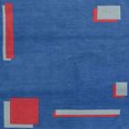 thumbnail image 1 of Ahgly Company Indoor Square Abstract Sapphire Blue Abstract Area Rugs, 7' Square, 1 of 6