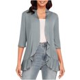 thumbnail image 1 of Hauts à Manches 3/4 pour Femmes Mode Décontractée Confortable Cardigan Couleur Unie Blouse Cardigan à Manches 3/4 pour Femmes Blouses et Hauts Mode Hauts pour Femmes Manches 3/4, 1 of 6