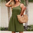 thumbnail image 4 of Shorts TopLLC pour Femmes Shorts pour Femmes Mode pour Femmes Uni Bretelle Simple Sans Manches Combinaison Shorts Pantalons Combinaison pour Femmes, 4 of 9