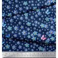 thumbnail image 2 of Soimoi Modal Satin Fabric Butterfly & Flower Print Fabric by the Yard 42 Inch Wide, 2 of 3