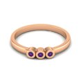 thumbnail image 1 of Bague Empilable pour Femme en Forme Ronde en Améthyste en Argent Sterling 925 Vermeil Rose Bijou Délicat, 1 of 4