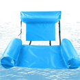 thumbnail image 1 of pitrice Lit Flottant Gonflable avec Dossier en Rangée, Durable et Portable, Chaise Longue de Loisirs Aquatiques, 1 of 7