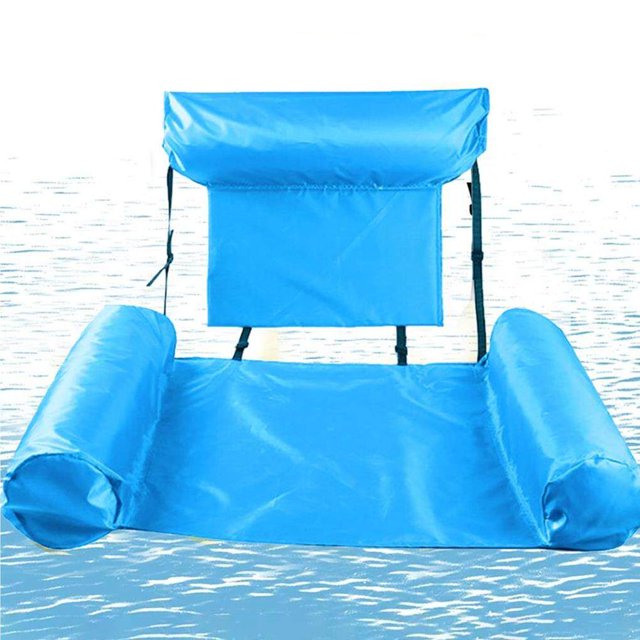 pitrice Lit Flottant Gonflable avec Dossier en Rangée, Durable et Portable, Chaise Longue de Loisirs Aquatiques